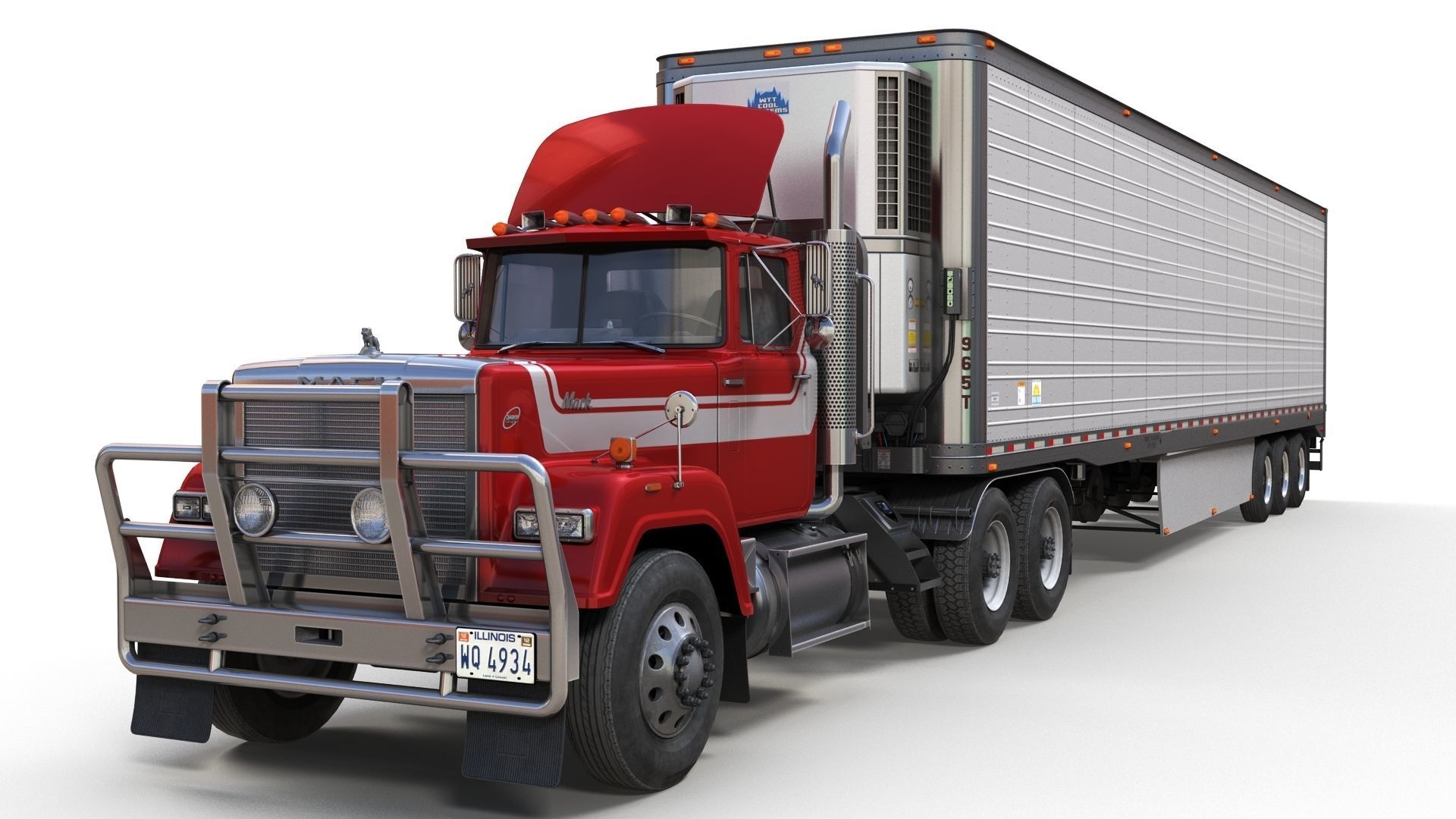 SuperLiner refregirated trailer Low-poly 3D model_8