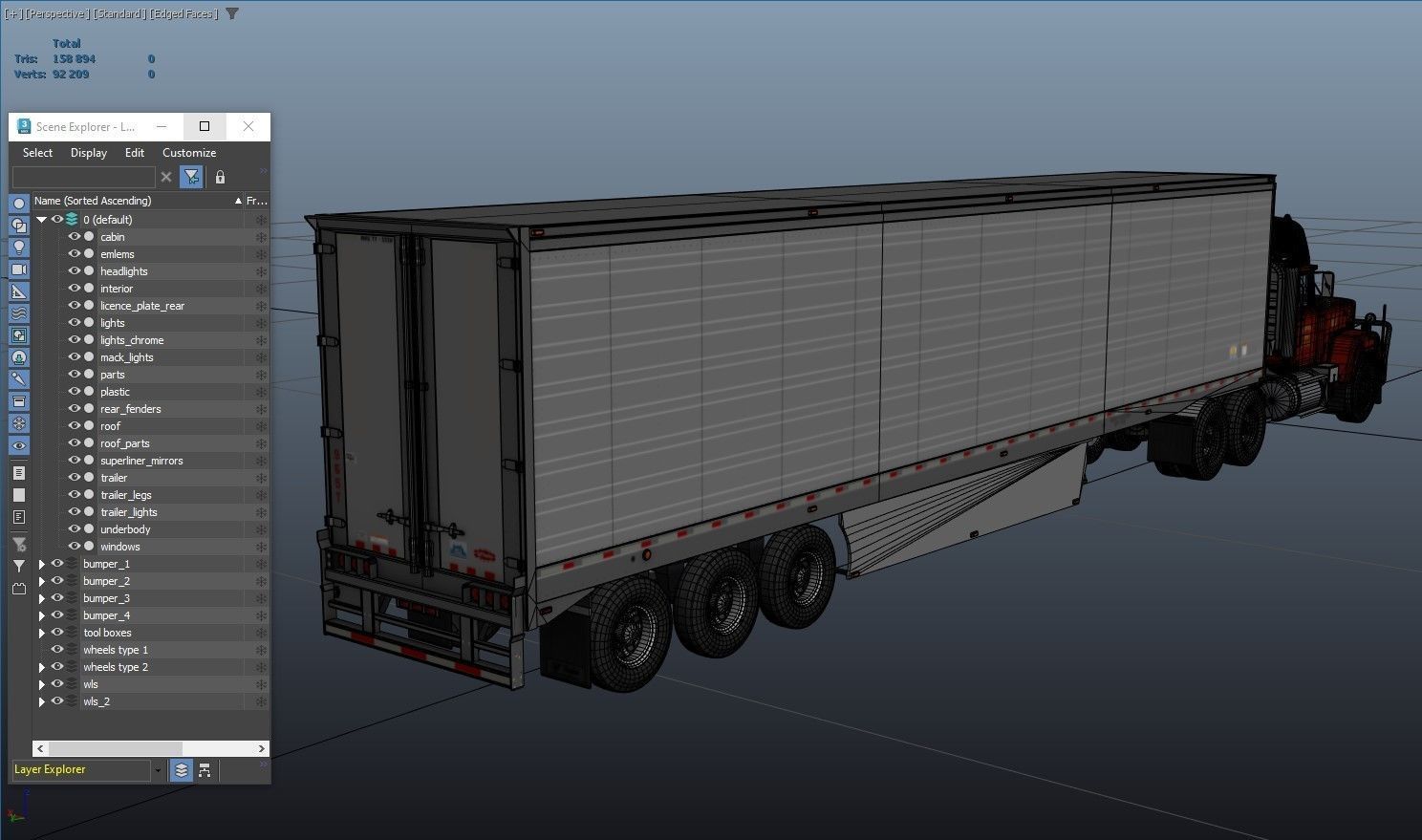 SuperLiner refregirated trailer Low-poly 3D model_43