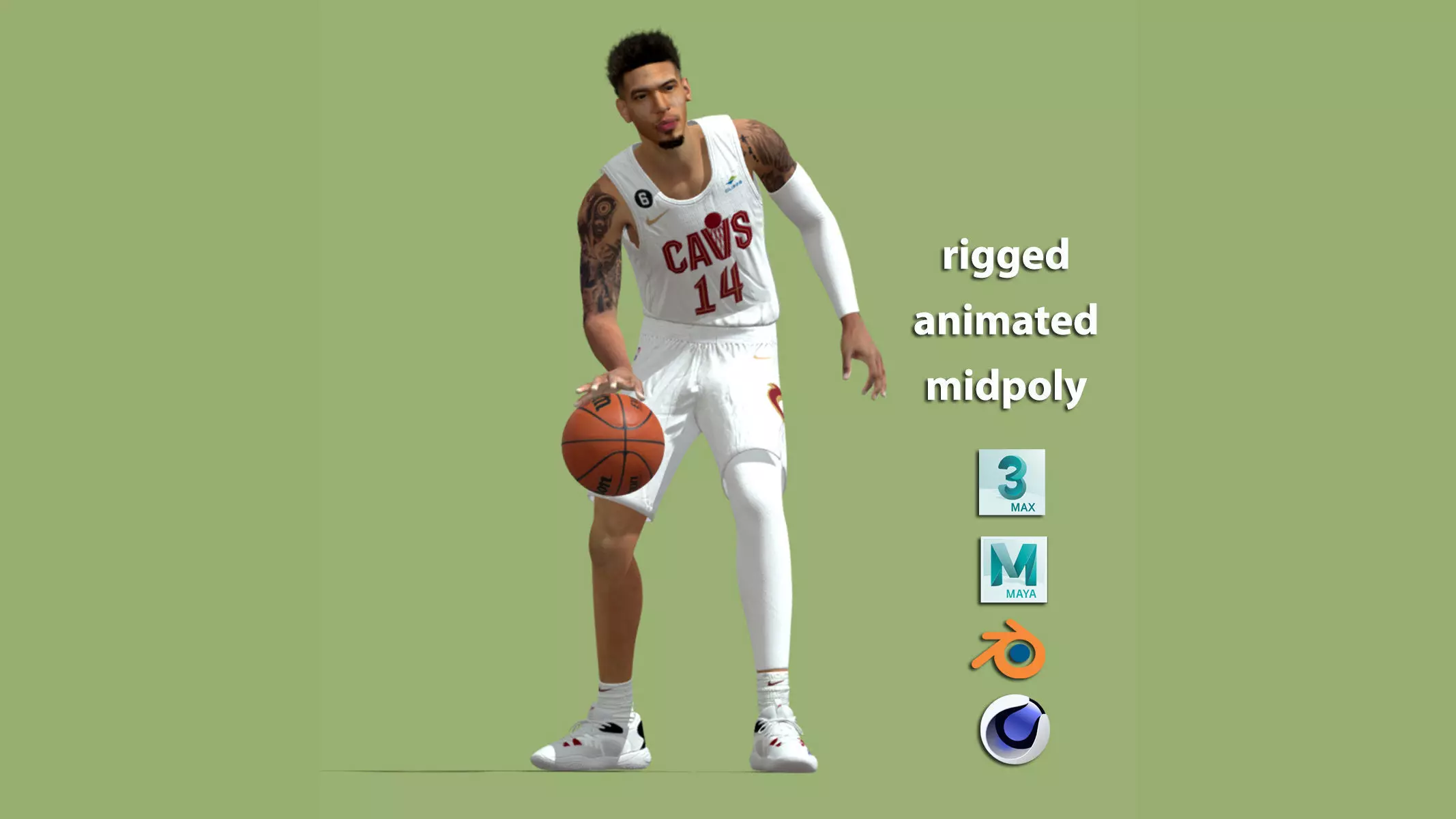 3D Rigged Danny Green Cleveland Cavaliers NBA 3D model_0