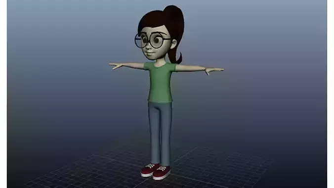 3D Girl Character Model 