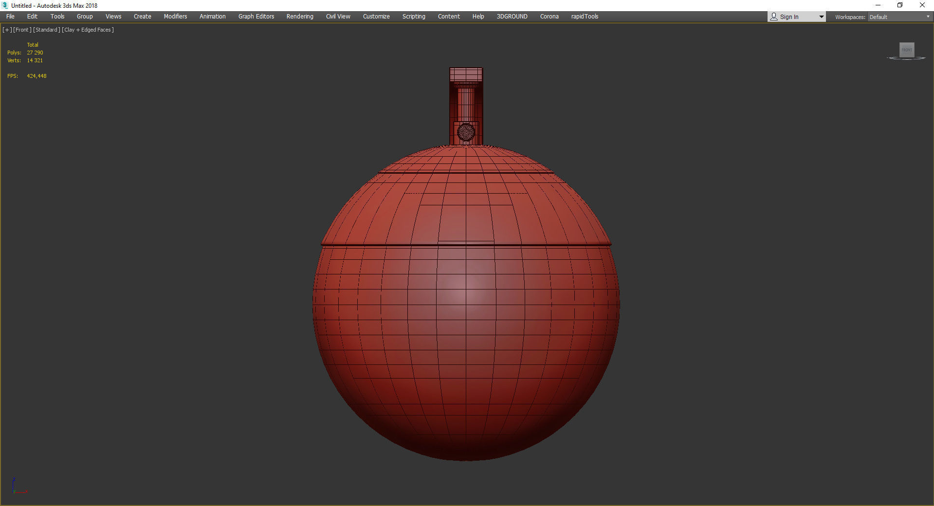 MID CENTURY CLEAR GLOBE SCONCE Low-poly 3D model_2