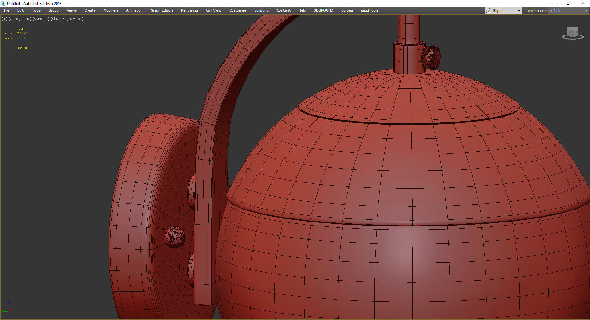 MID CENTURY CLEAR GLOBE SCONCE Low-poly 3D model_4