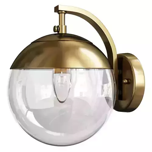 MID CENTURY CLEAR GLOBE SCONCE