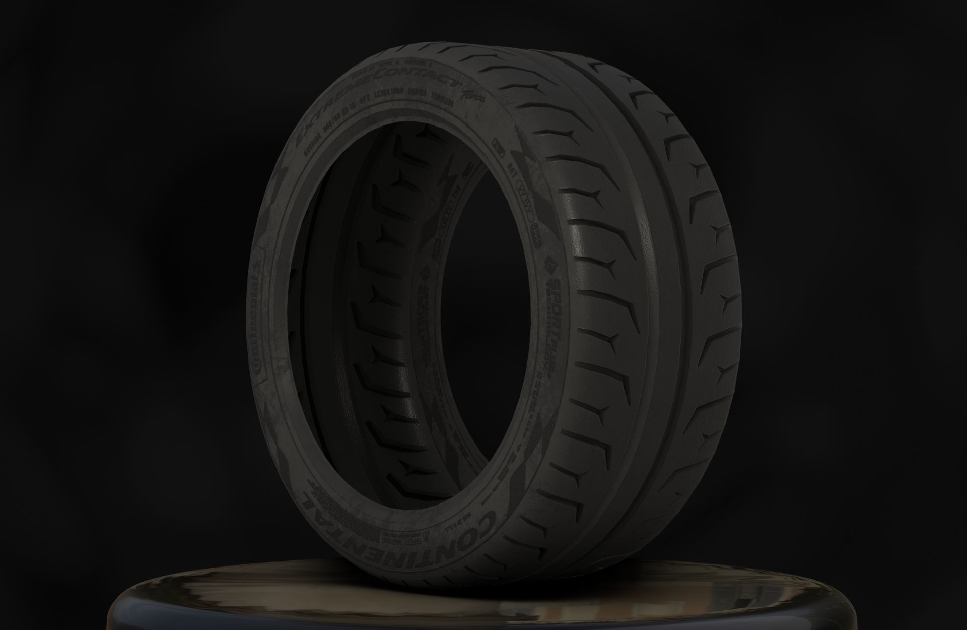 Continental ExtremeContact Force - 3D Tire Game Ready - Textured Low-poly 3D model_5