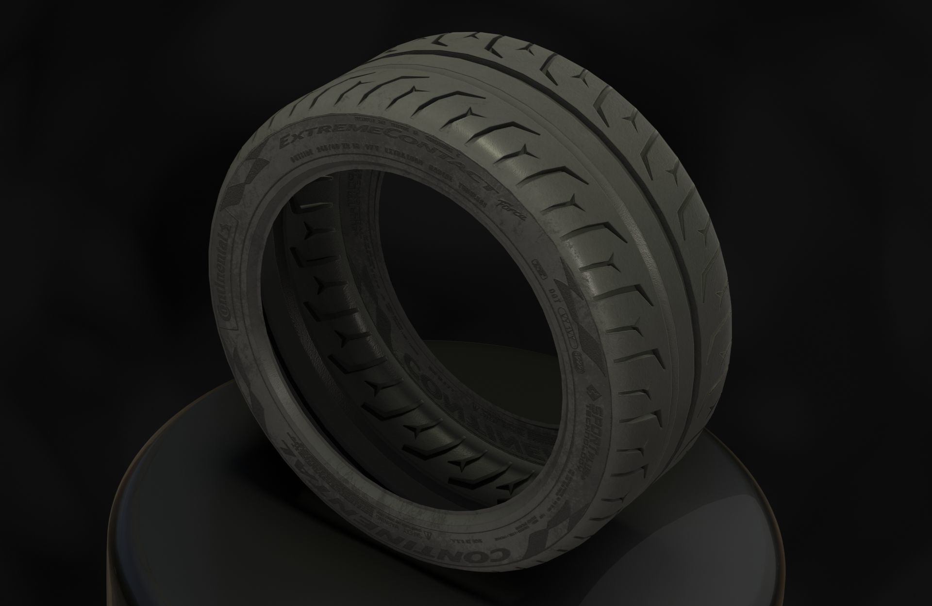 Continental ExtremeContact Force - 3D Tire Game Ready - Textured Low-poly 3D model_11