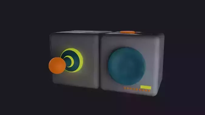 Joystick cube with buttons and switches 3D model