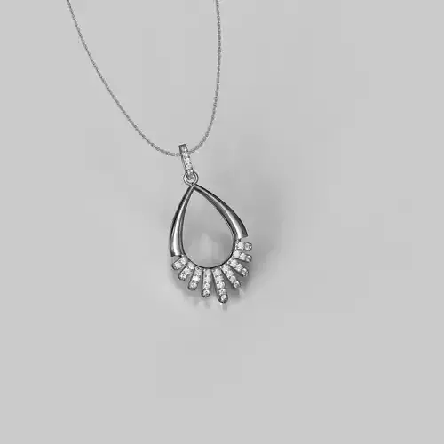 the Pendant with round brilliant gems 3D print model