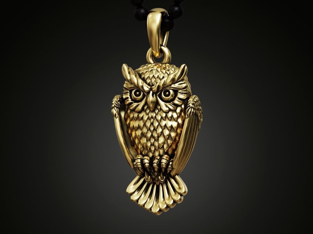 Pendant Owl bird 3D print model_5