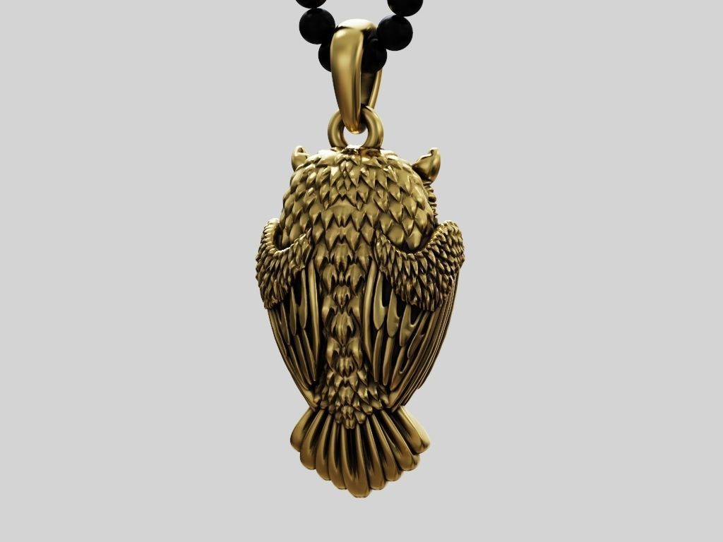 Pendant Owl bird 3D print model_11