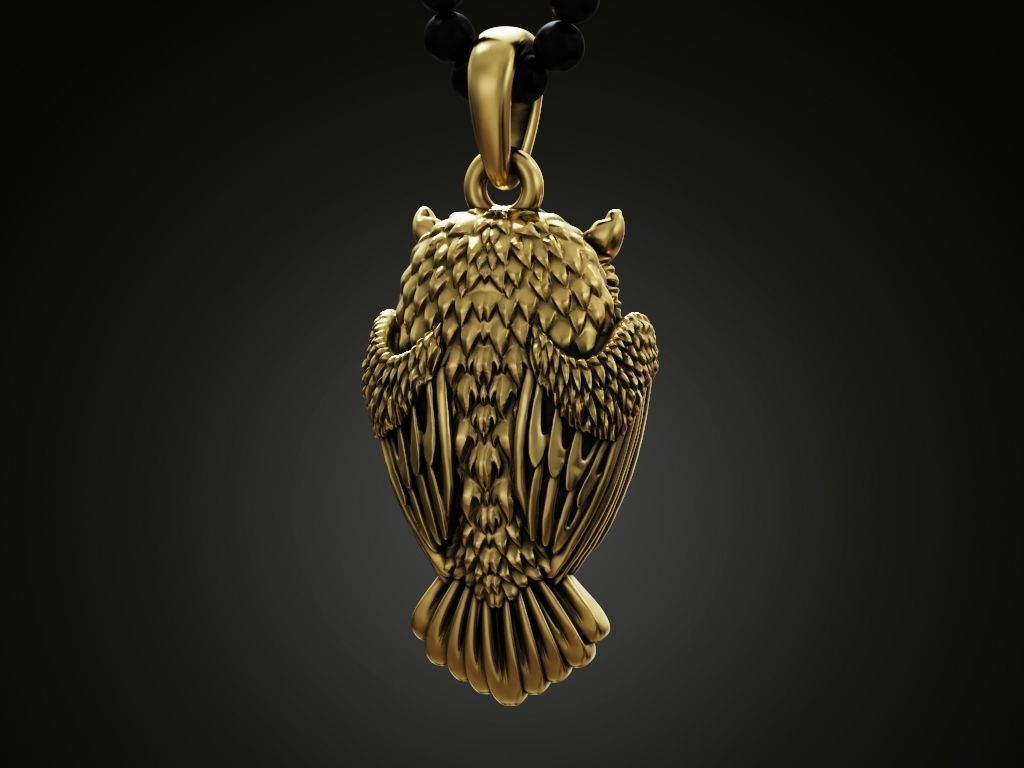 Pendant Owl bird 3D print model_3