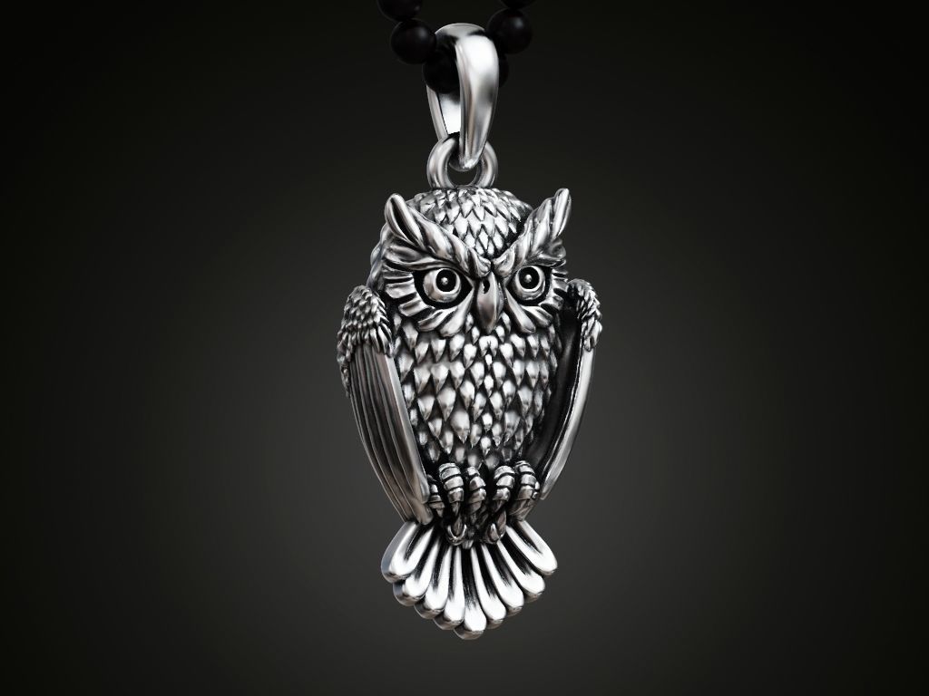 Pendant Owl bird 3D print model_4