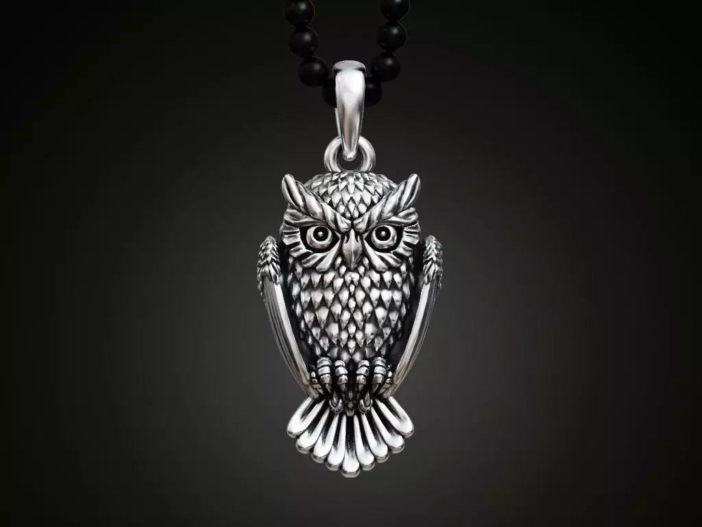 Pendant Owl bird 3D print model_0