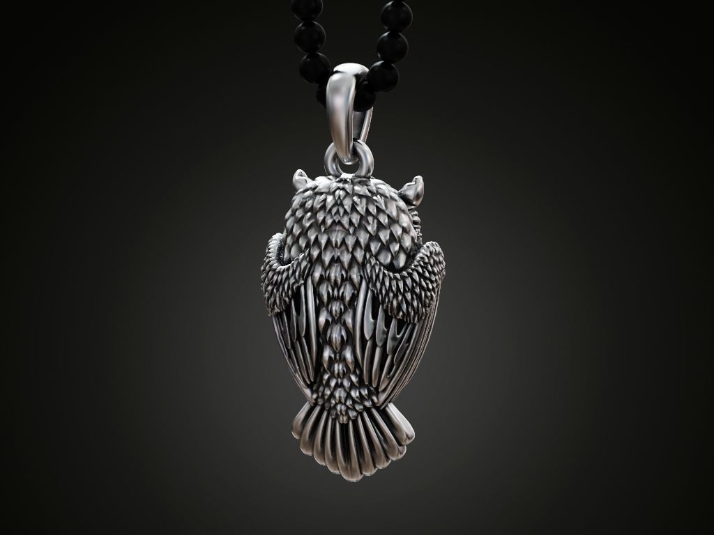 Pendant Owl bird 3D print model_2
