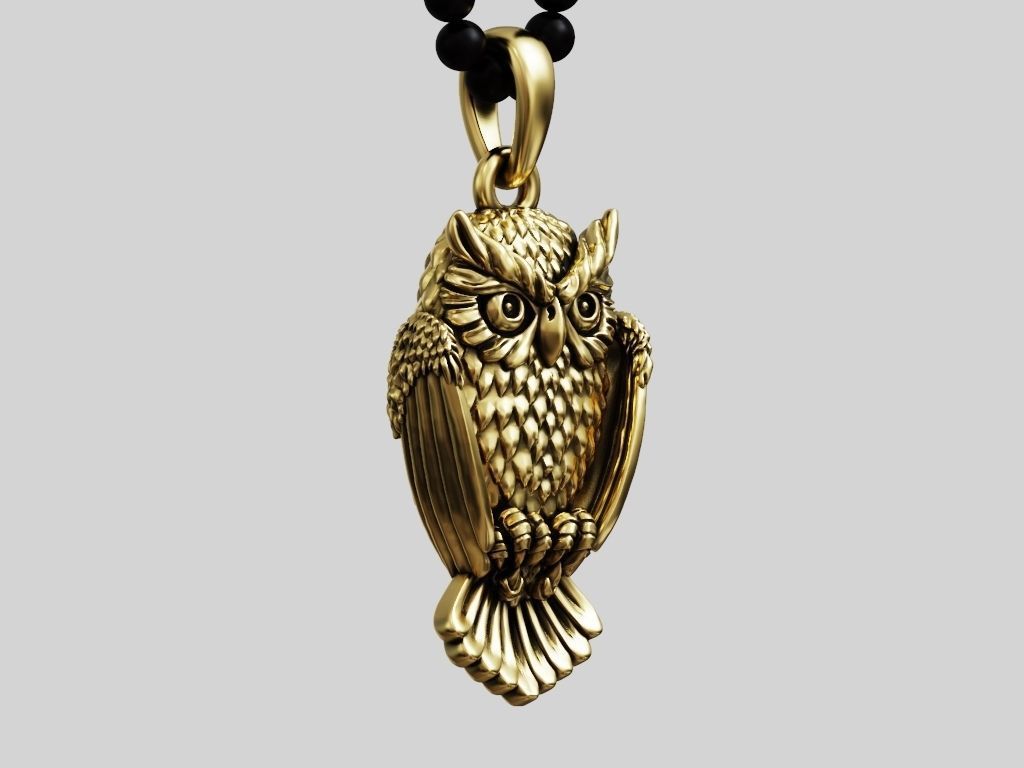 Pendant Owl bird 3D print model_10