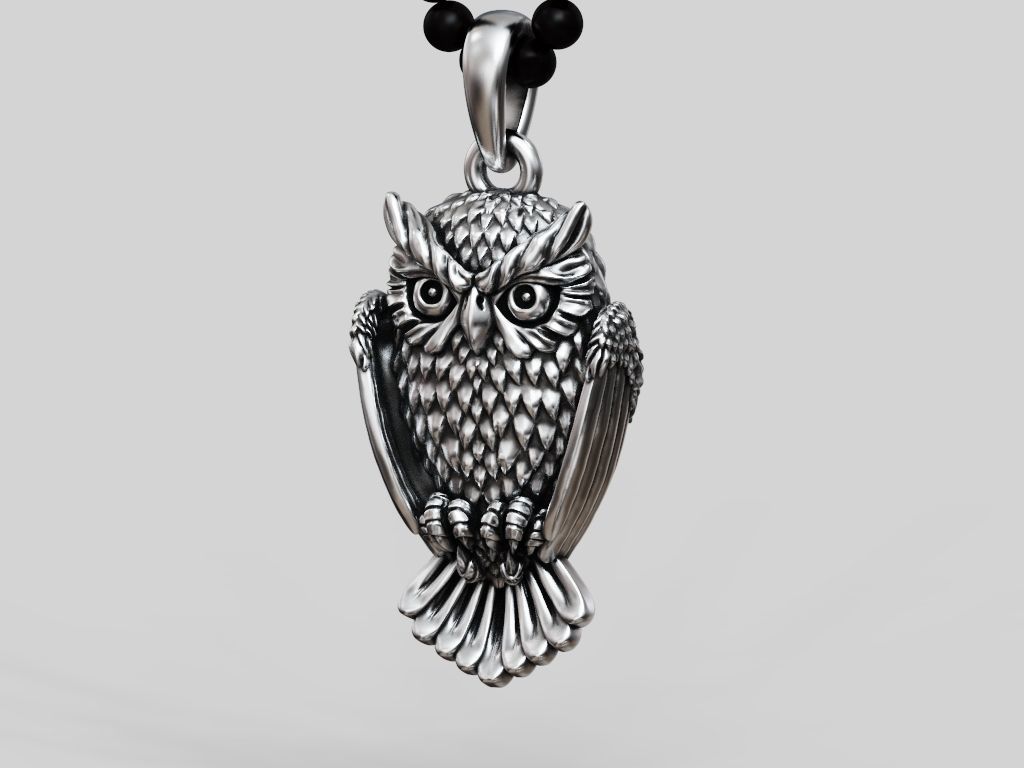 Pendant Owl bird 3D print model_6
