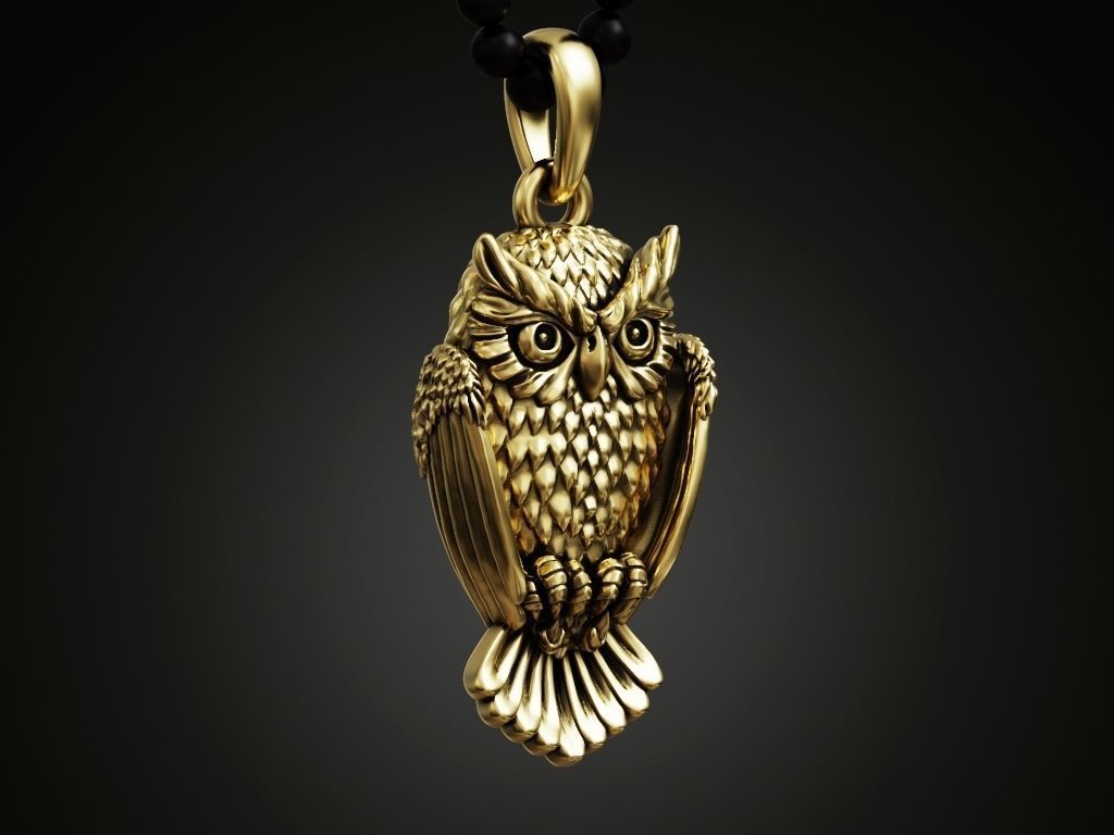 Pendant Owl bird 3D print model_1