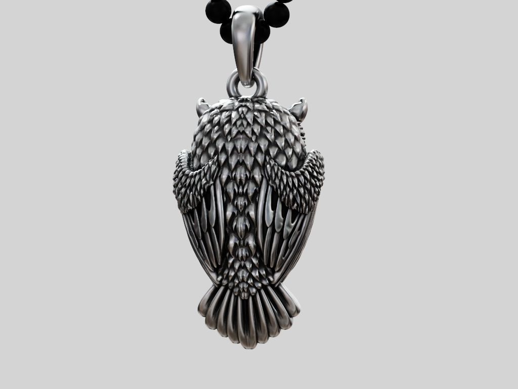 Pendant Owl bird 3D print model_8