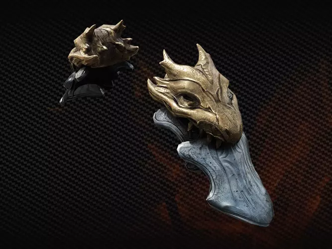 Dragon shoulder armor spirit for game Low-poly 3D model