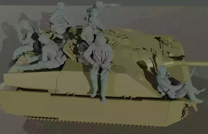 ww2 JagdPanzer IV tank rider  crew 1-35 3D print model