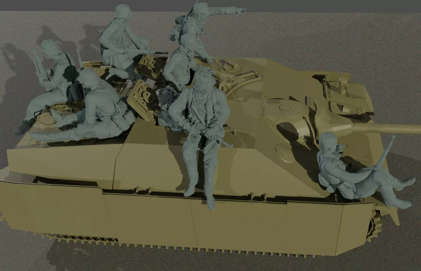 ww2 JagdPanzer IV tank rider  crew 1-35 3D print model_0
