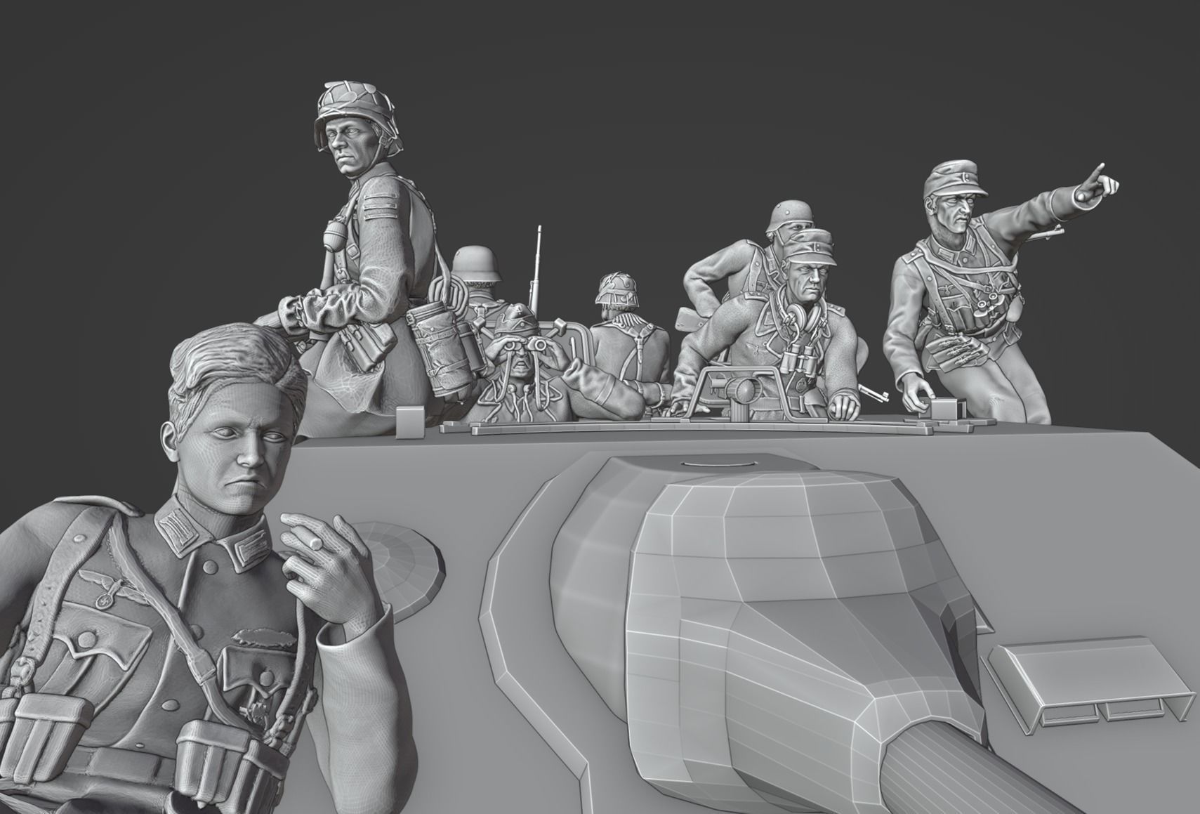 ww2 JagdPanzer IV tank rider  crew 1-35 3D print model_7