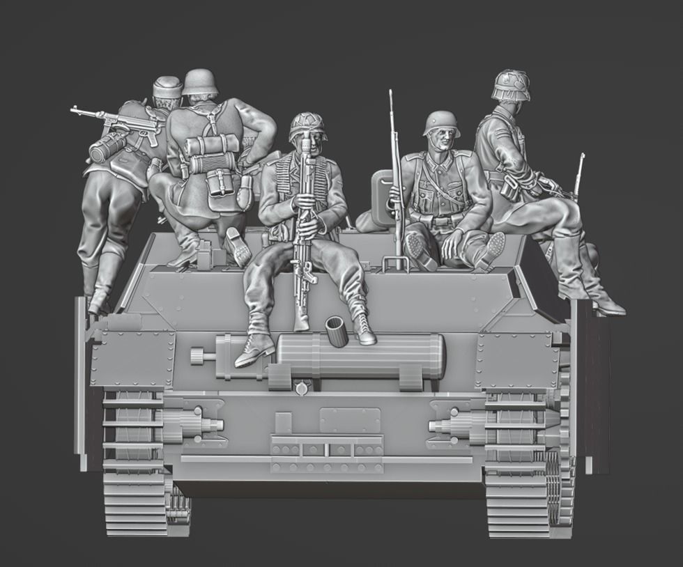ww2 JagdPanzer IV tank rider  crew 1-35 3D print model_9