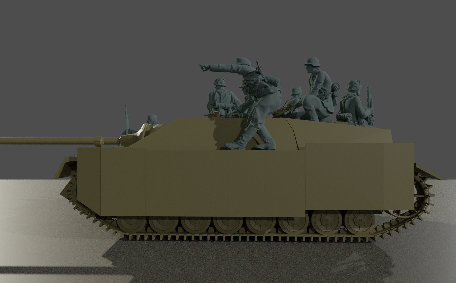 ww2 JagdPanzer IV tank rider  crew 1-35 3D print model_5