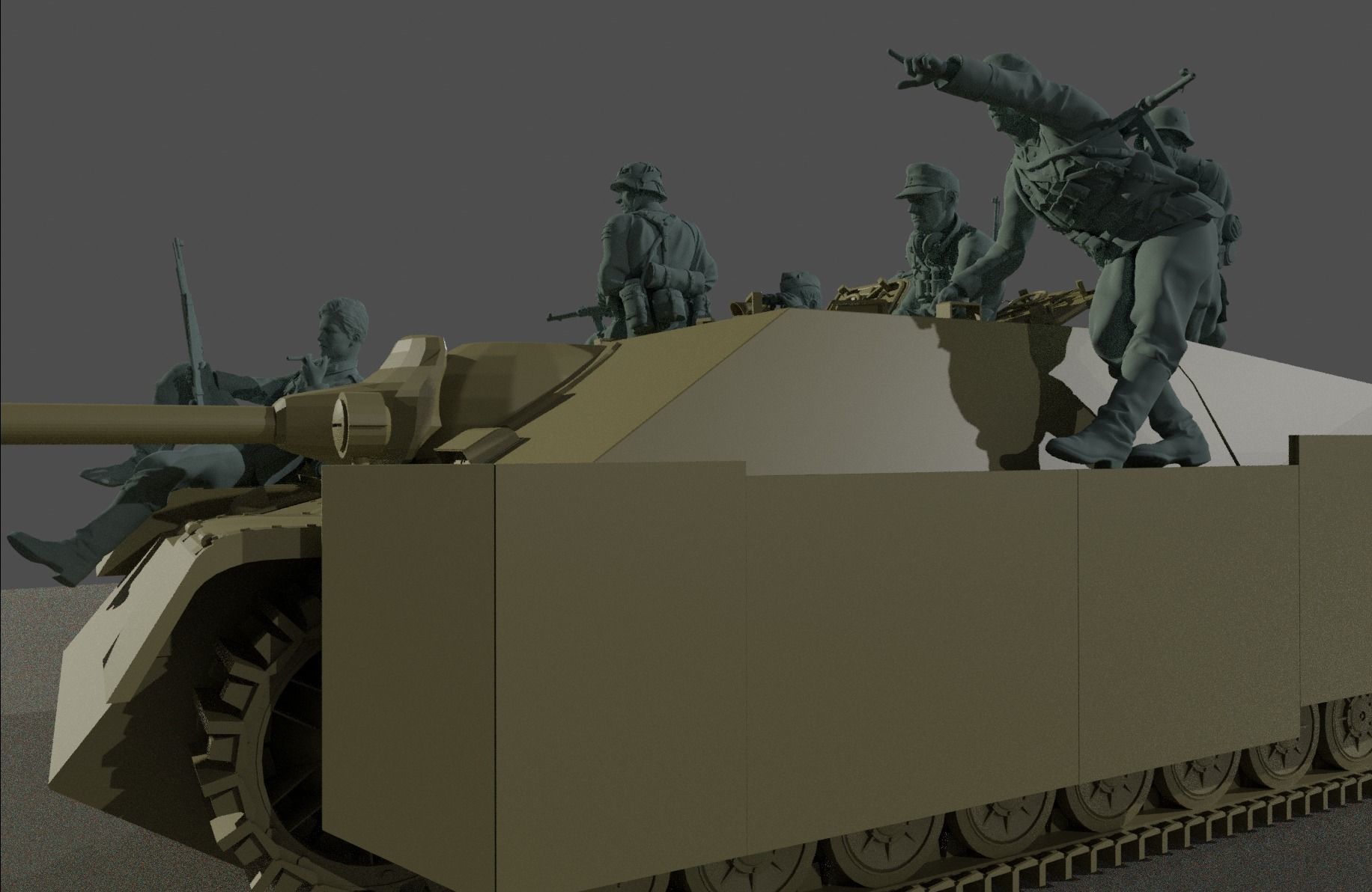 ww2 JagdPanzer IV tank rider  crew 1-35 3D print model_4