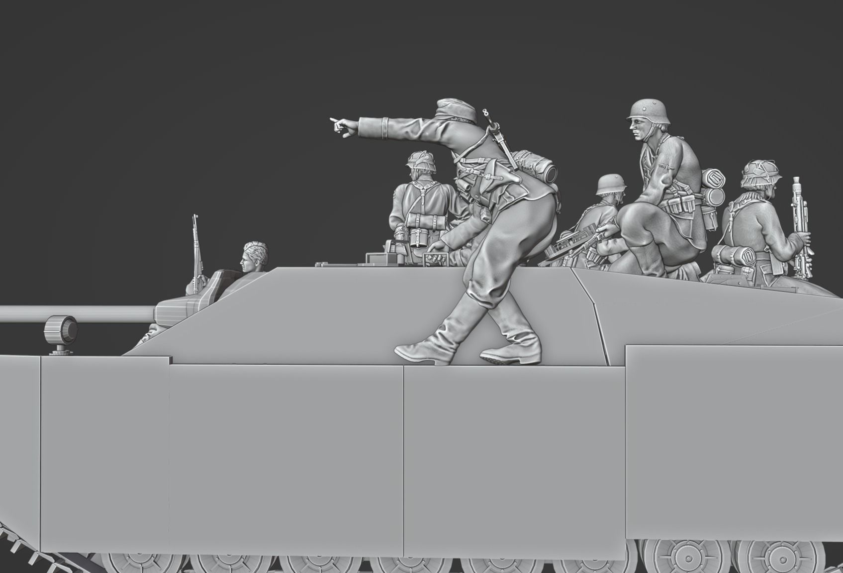 ww2 JagdPanzer IV tank rider  crew 1-35 3D print model_11