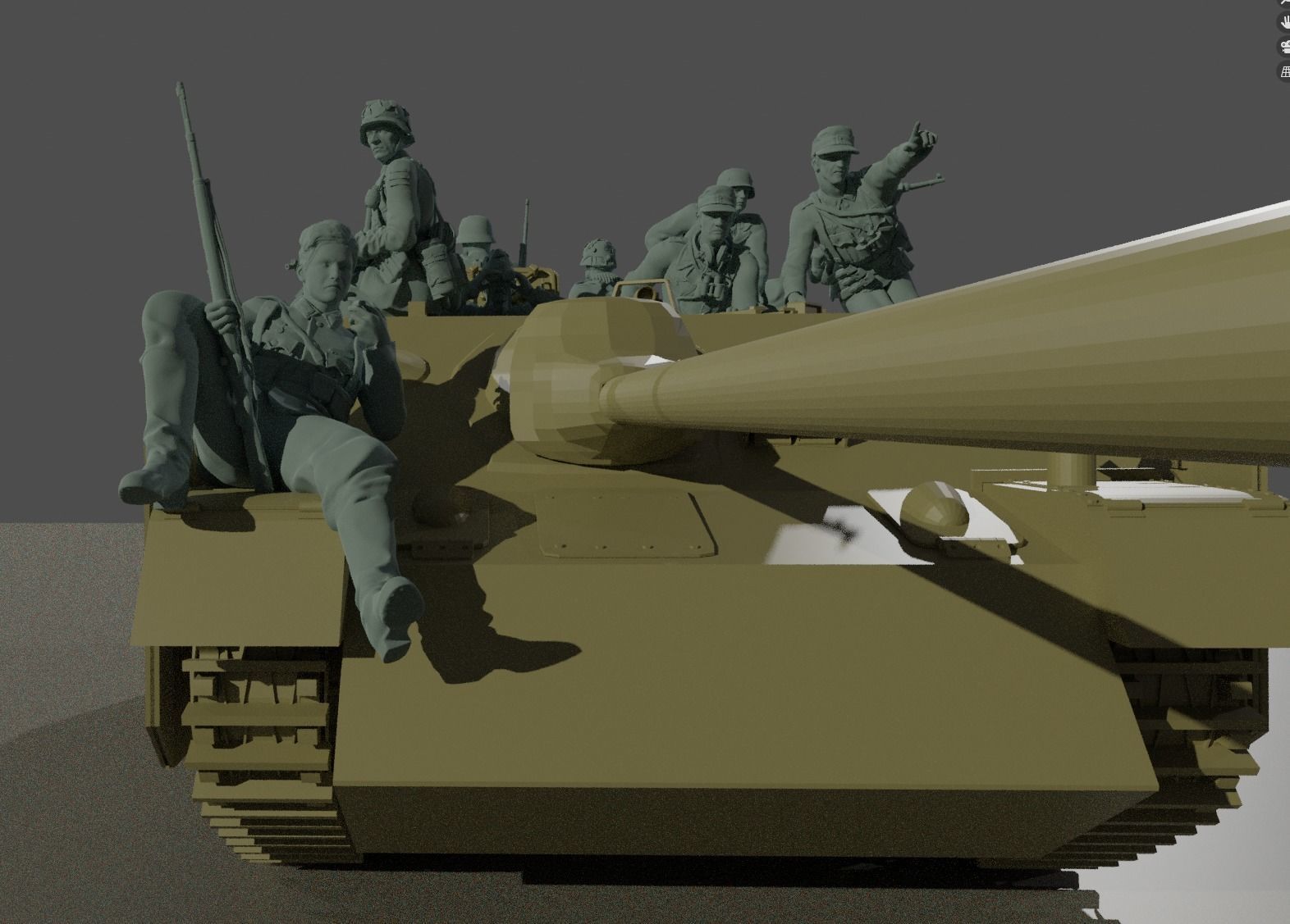 ww2 JagdPanzer IV tank rider  crew 1-35 3D print model_1