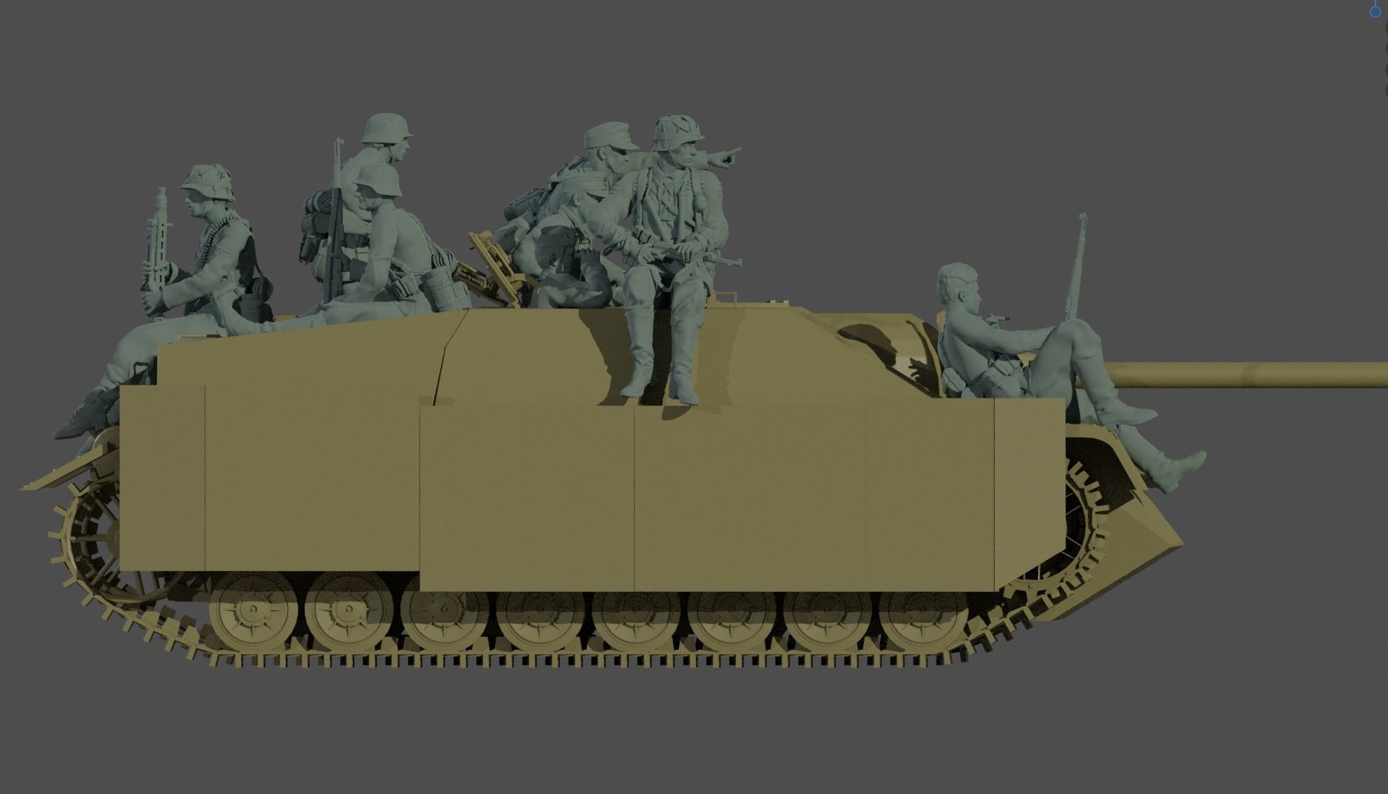 ww2 JagdPanzer IV tank rider  crew 1-35 3D print model_3
