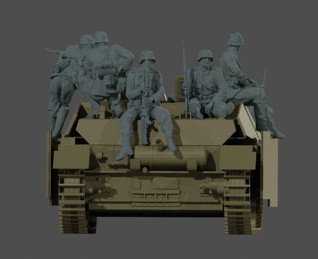 ww2 JagdPanzer IV tank rider  crew 1-35 3D print model_2