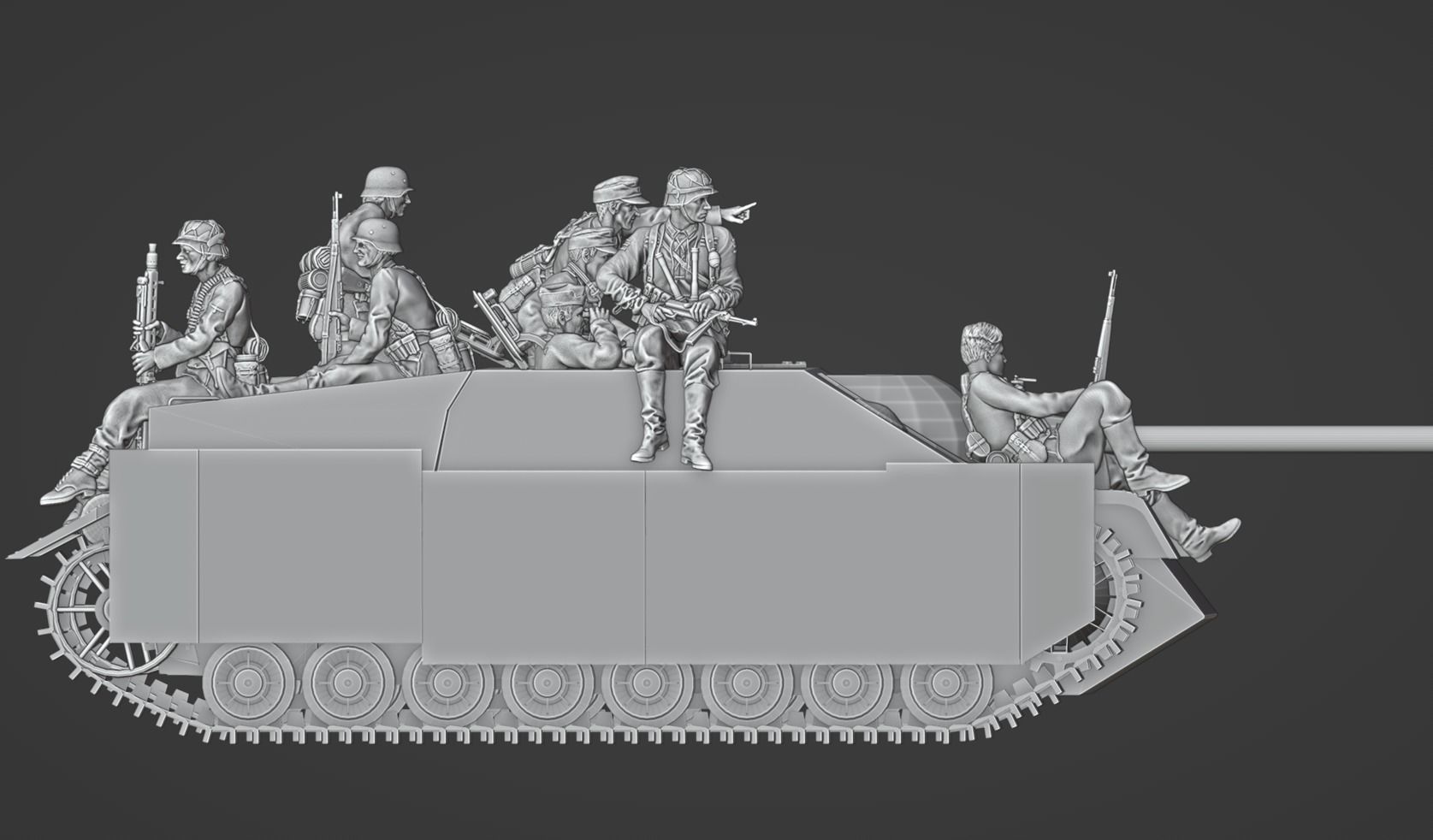 ww2 JagdPanzer IV tank rider  crew 1-35 3D print model_10