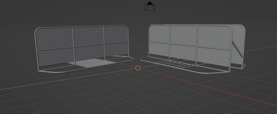 road barrier Low-poly 3D model_5