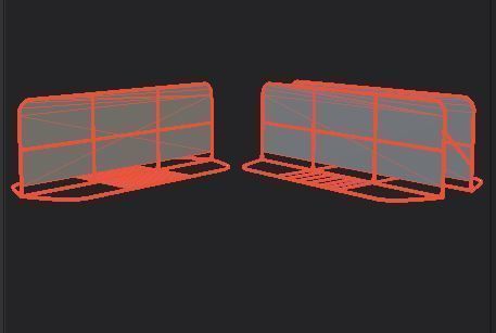 road barrier Low-poly 3D model_6