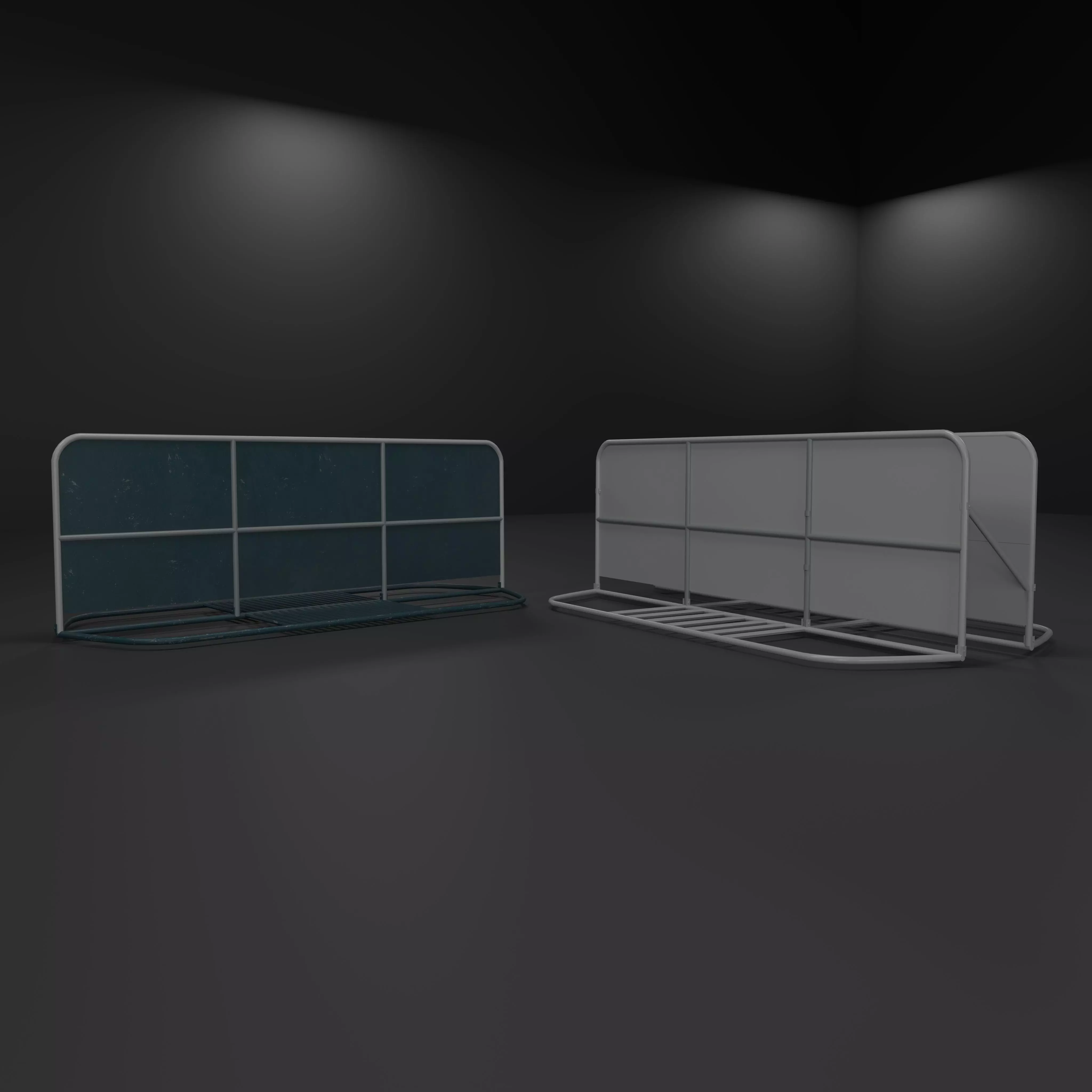 road barrier Low-poly 3D model_0
