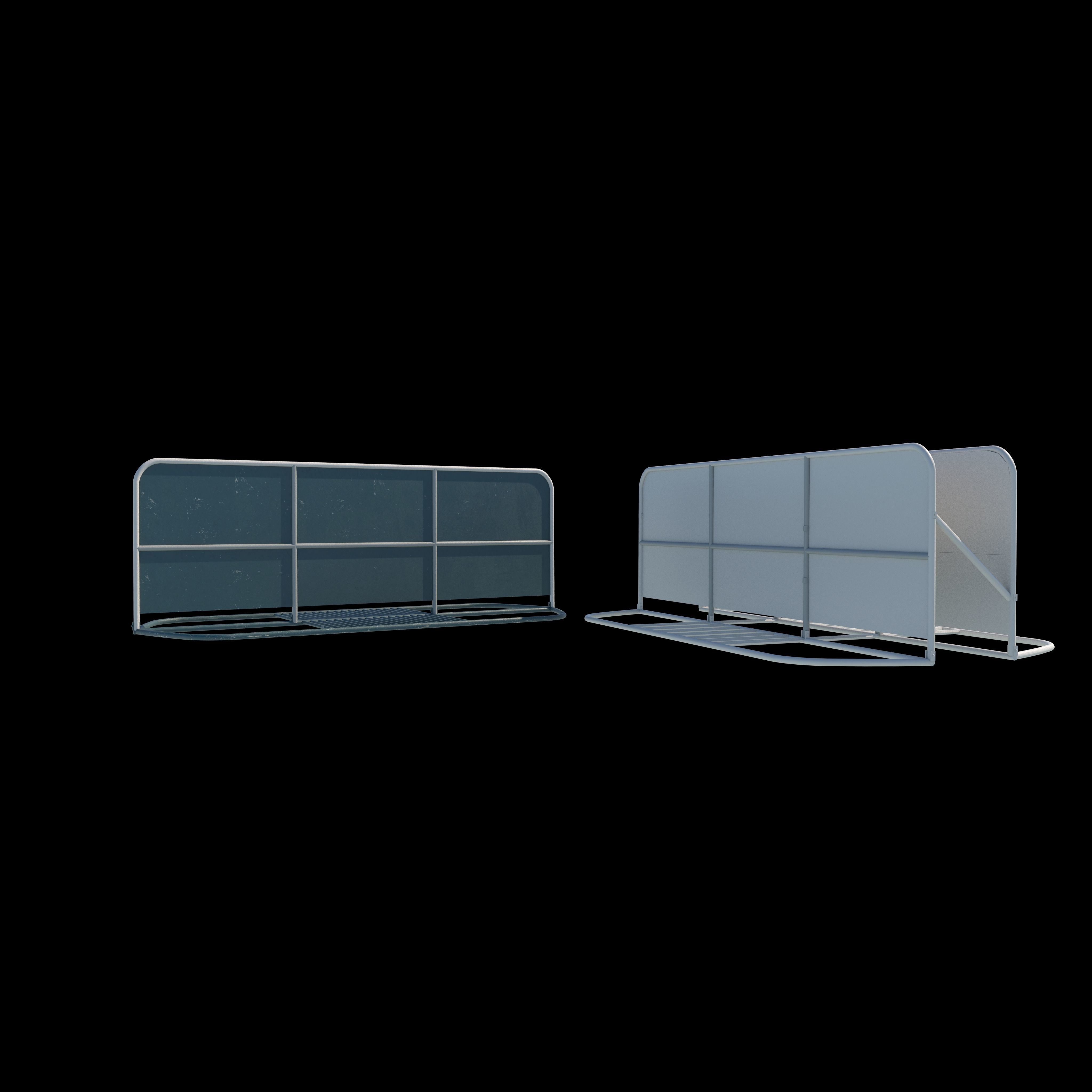 road barrier Low-poly 3D model_3