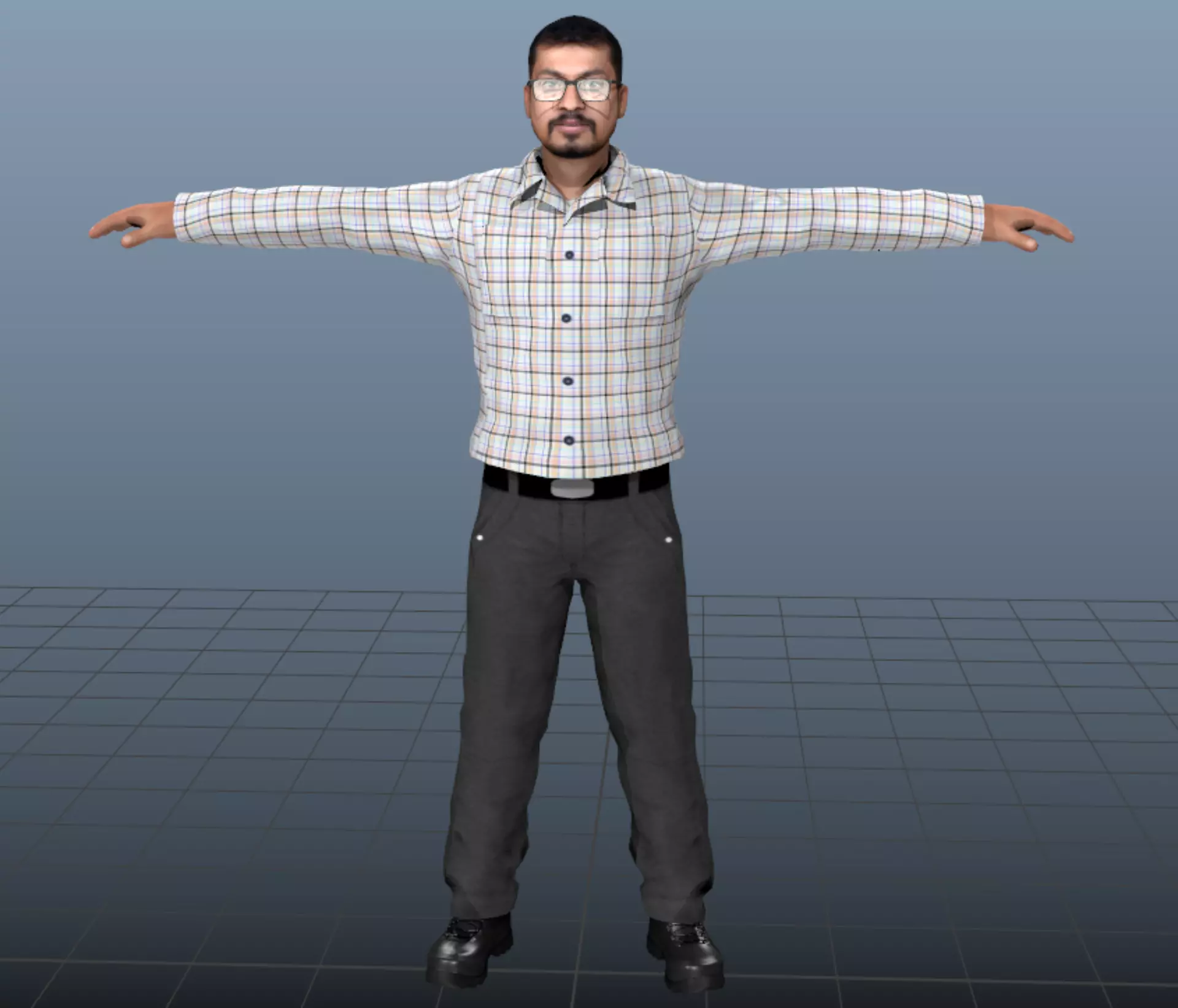 INDIAN MALE LO-POLY CHARACTER IN SHIRT PANT 1 3D model