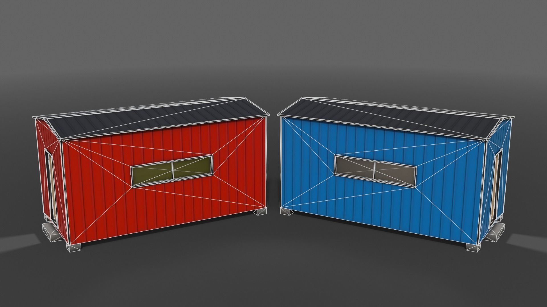 PBR Shed House B 20ft V2 Low-poly 3D model_6
