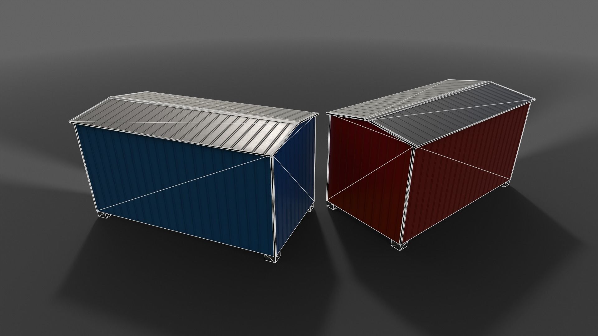 PBR Shed House B 20ft V2 Low-poly 3D model_21