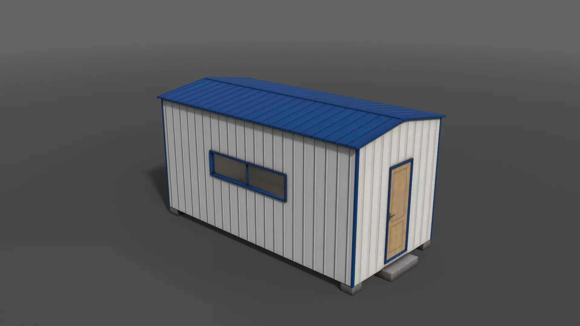 PBR Shed House B 20ft V2 Low-poly 3D model_0