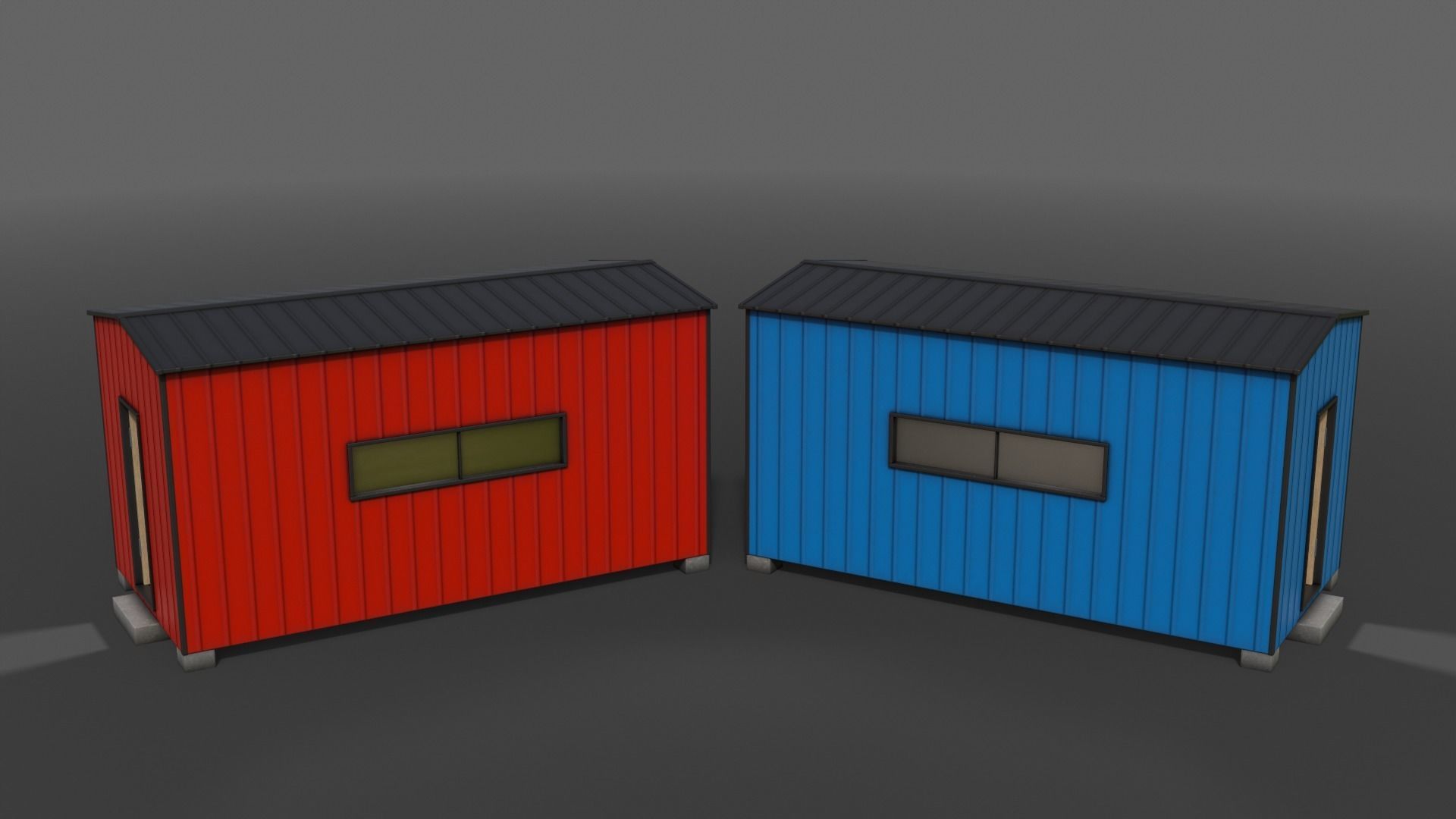 PBR Shed House B 20ft V2 Low-poly 3D model_5