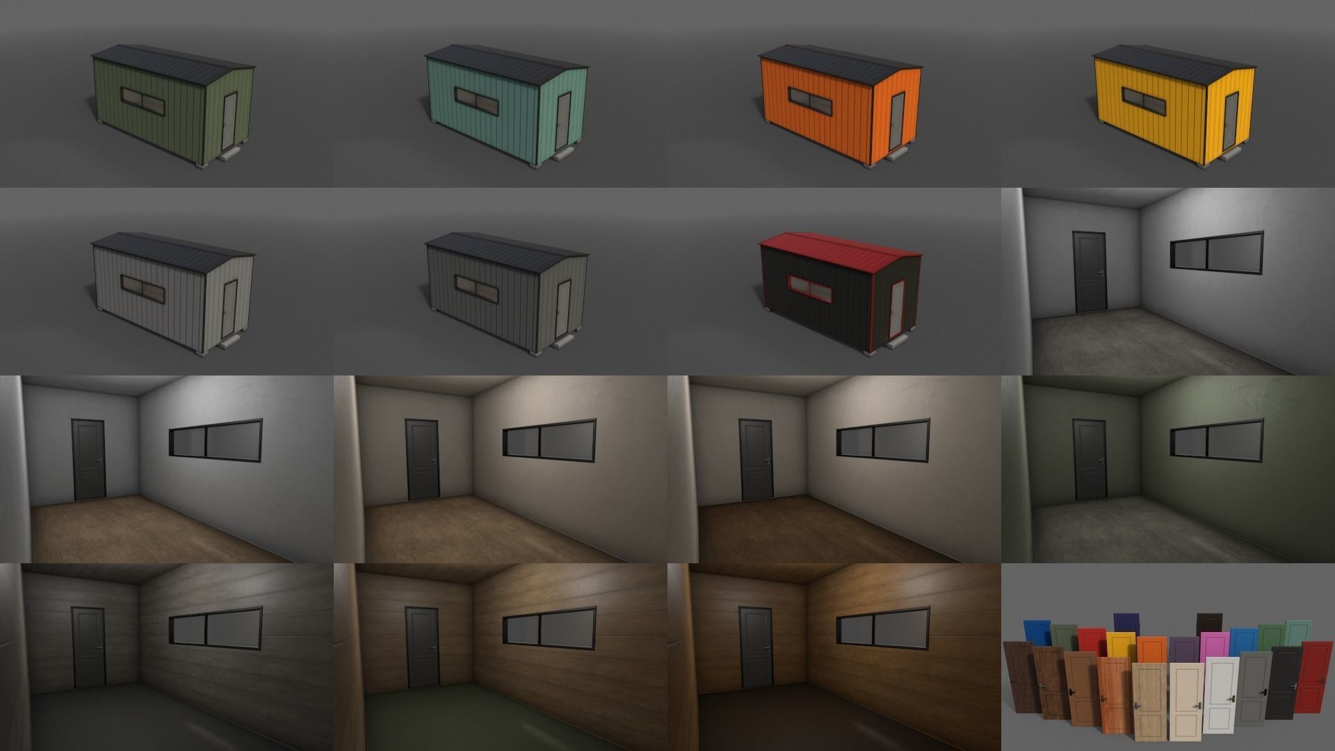 PBR Shed House B 20ft V2 Low-poly 3D model_3