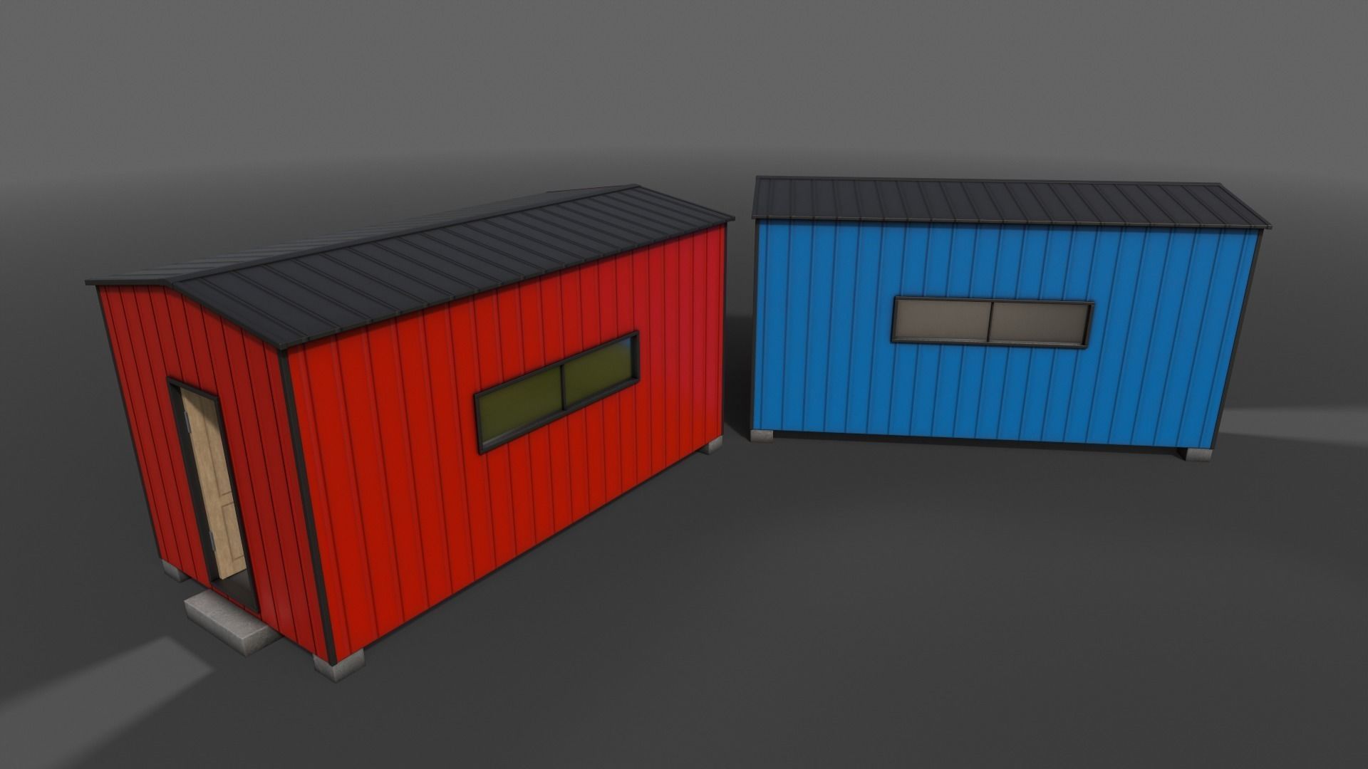 PBR Shed House B 20ft V2 Low-poly 3D model_8