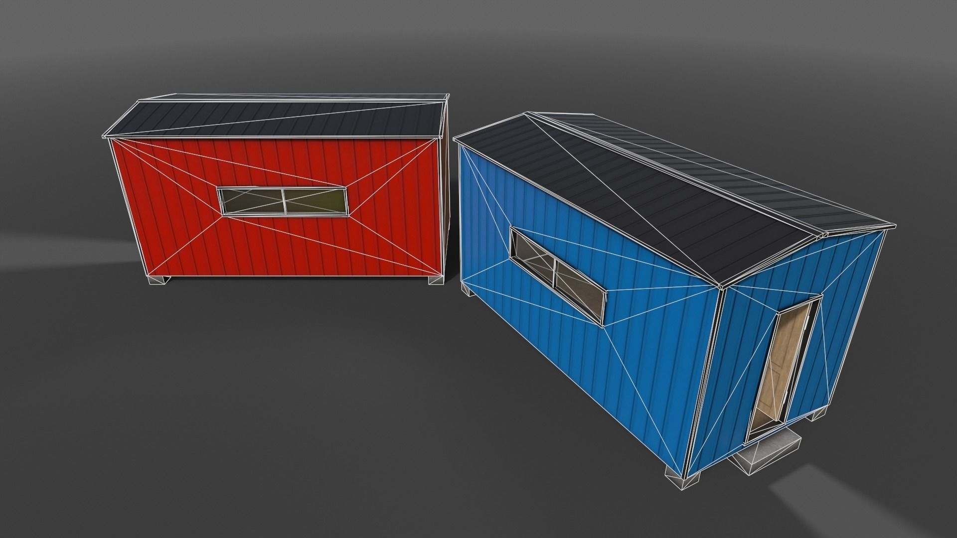 PBR Shed House B 20ft V2 Low-poly 3D model_12