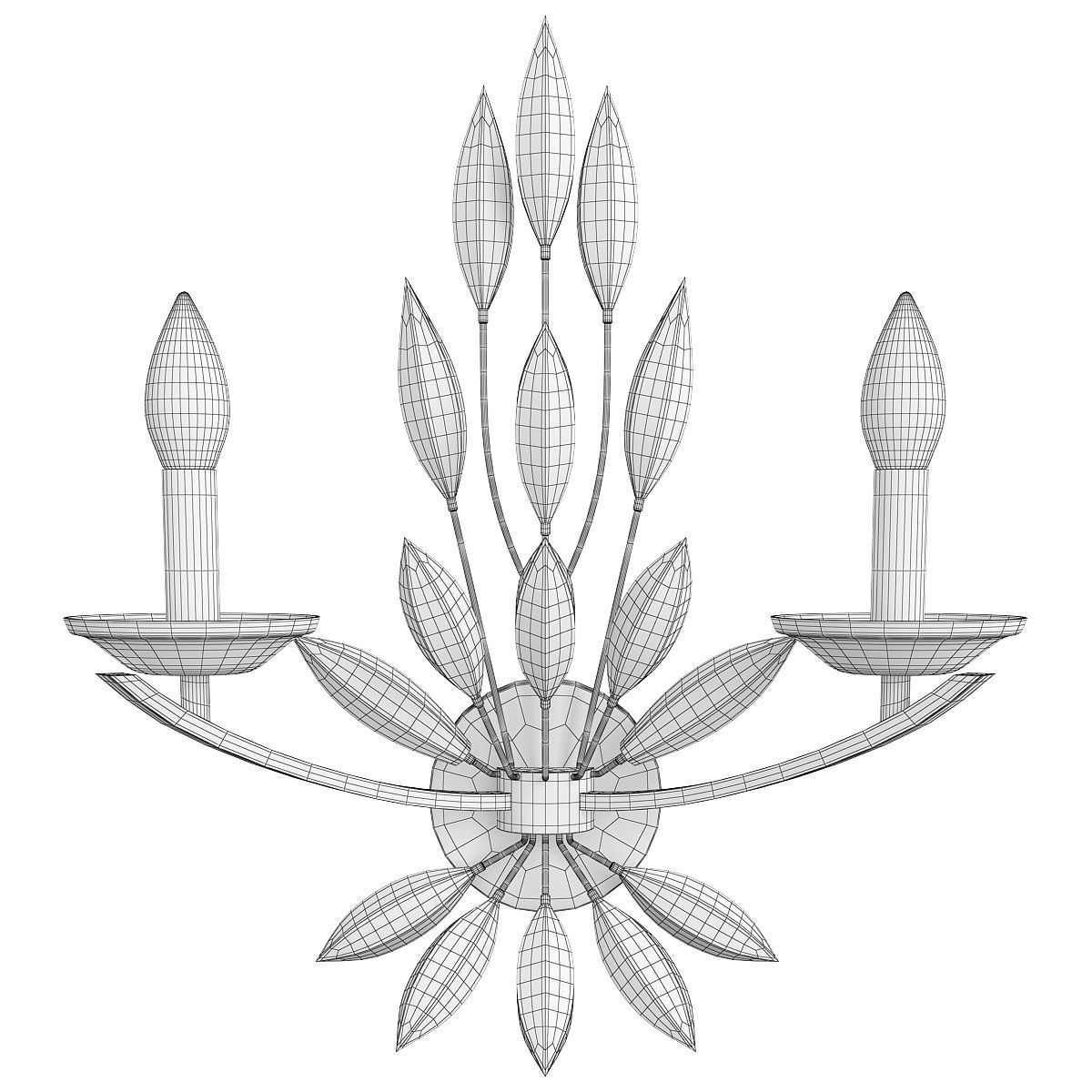 Jaster Crystal Leaf Chandelier Low-poly 3D model_1