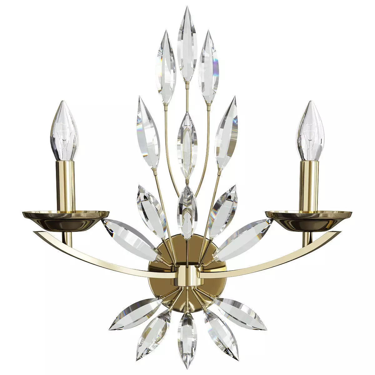 Jaster Crystal Leaf Chandelier Low-poly 3D model_0