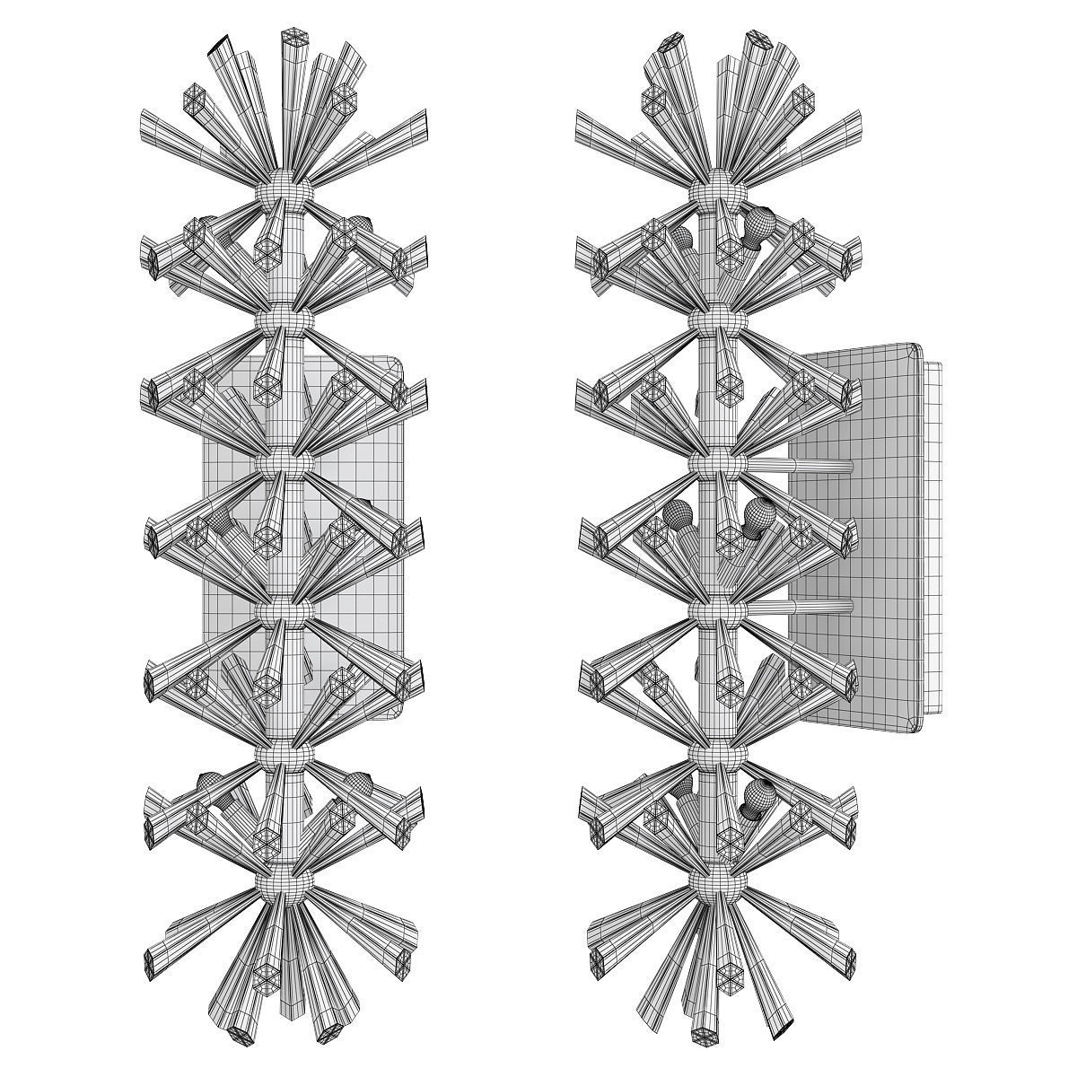 Lily Wall Sconce Low-poly 3D model_1