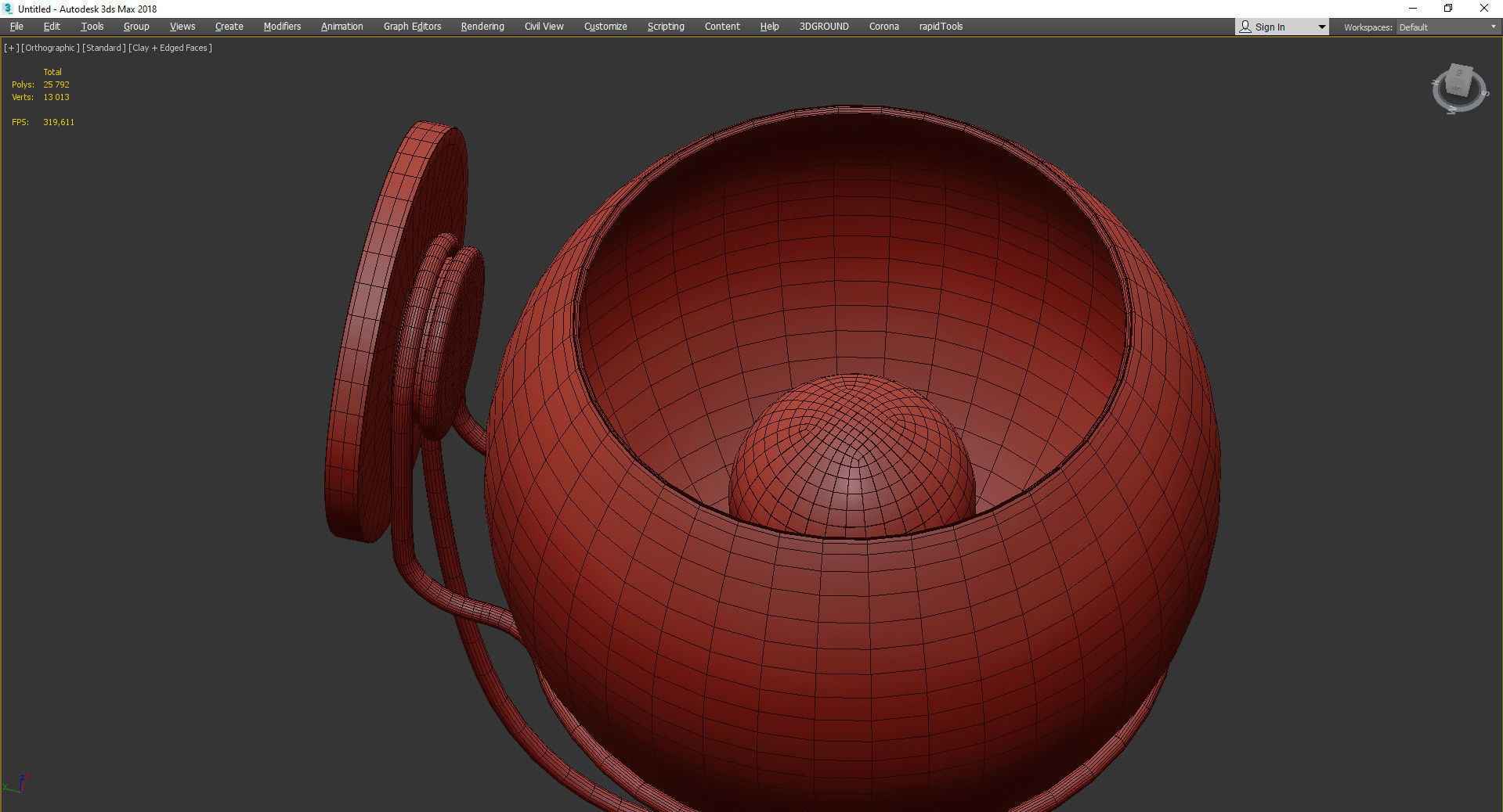 Rest Rest Clear Brass Sconce Low-poly 3D model_4