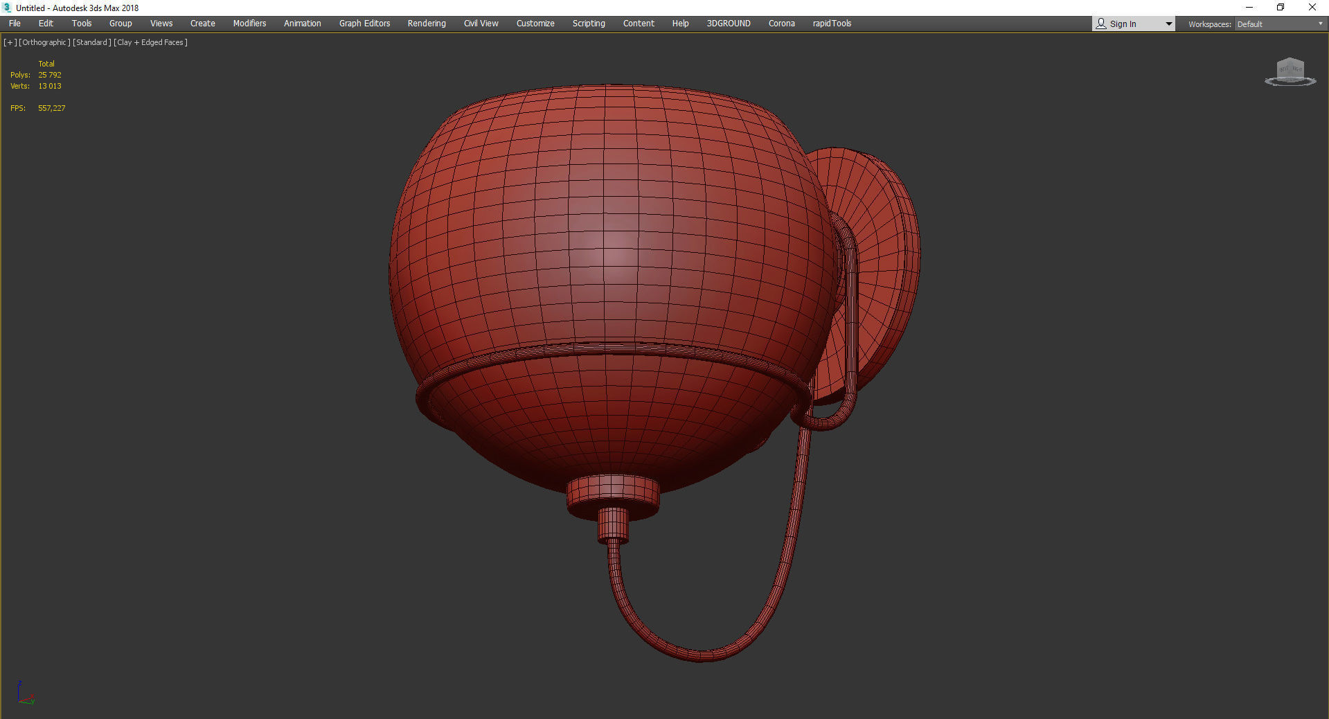 Rest Rest Clear Brass Sconce Low-poly 3D model_3